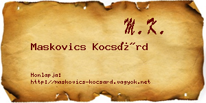 Maskovics Kocsárd névjegykártya